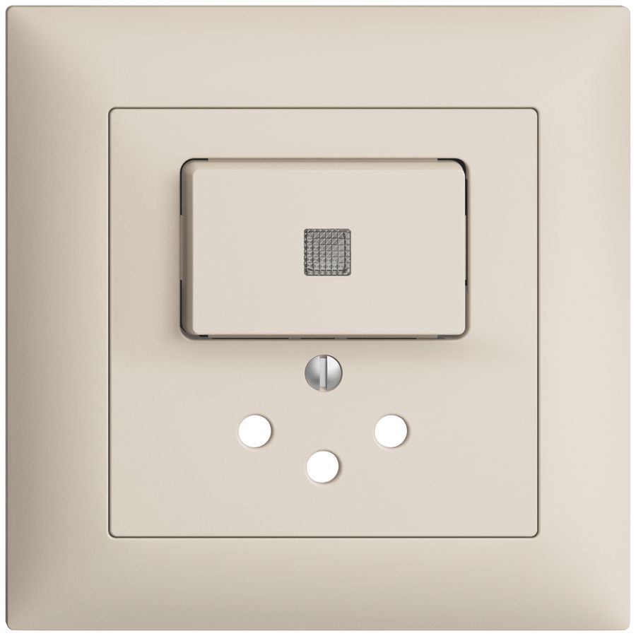 UP-Frontset EDIZIOdue T12 88×88mm crema mit Linse, mit Kinderschutz