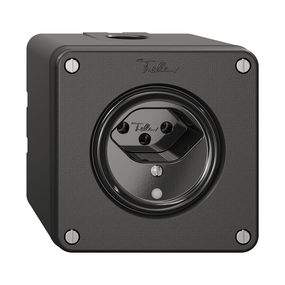 Prise NAPU NEVO, 1×T13, a.LED, noir