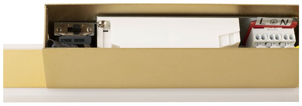 Applique LED SLV ONE LINEAR 50 14W 900lm 927/930 IP44 REG 525mm ottone