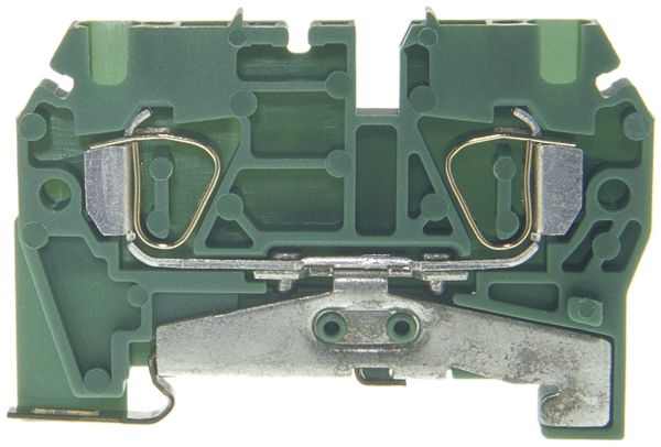 Borne de terre joignable Woertz 0.5…2.5mm² ressort 2×1 rail DIN 35mm vert/jaune
