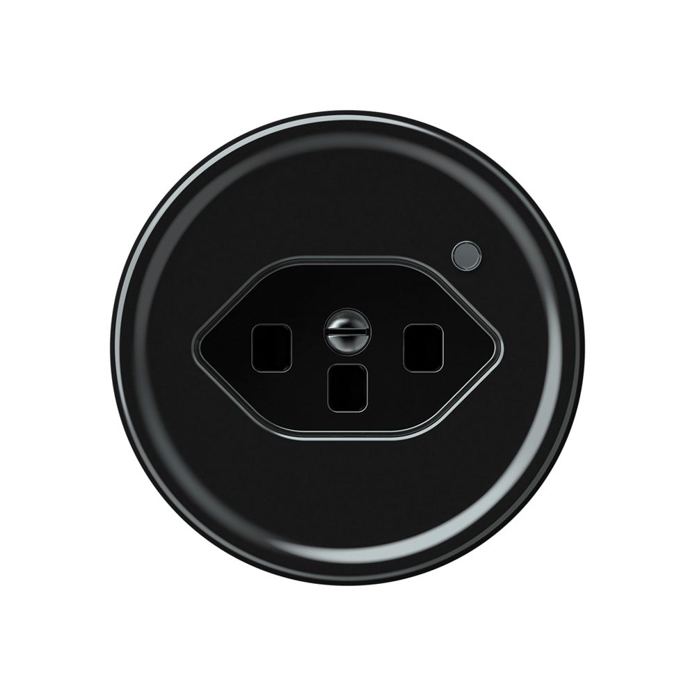 Prise origin 1×type 23 lum.vert 16A 230V 60×60mm noir