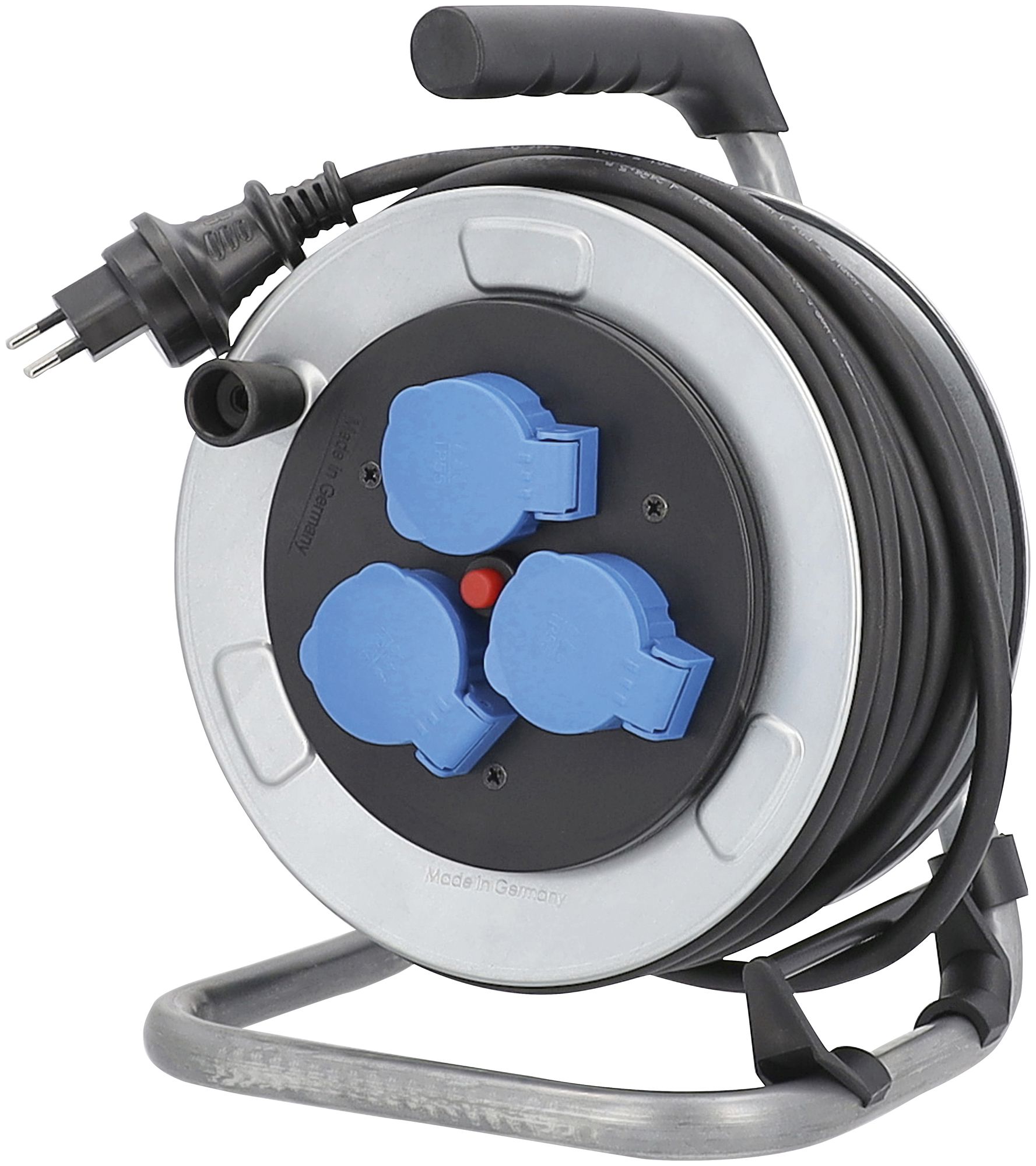 Kabelrolle Elbro 25m 3×T13 mit Thermoschutz IP55 Stahl