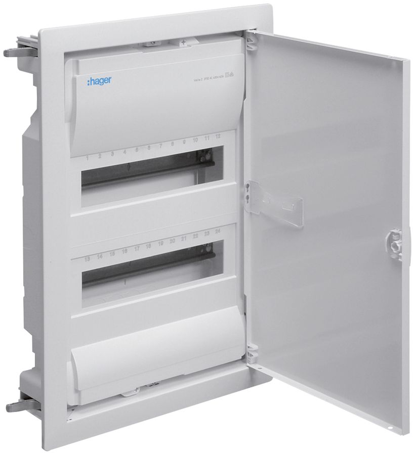 Coffret de distribution ENC Hager volta 2 rangées 12UM porte IP30 348×505×94.5mm