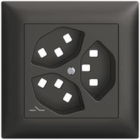 UP-Montageset Feller EDIZIOdue, für Steckdose 3×T23 1×getrennt, schwarz