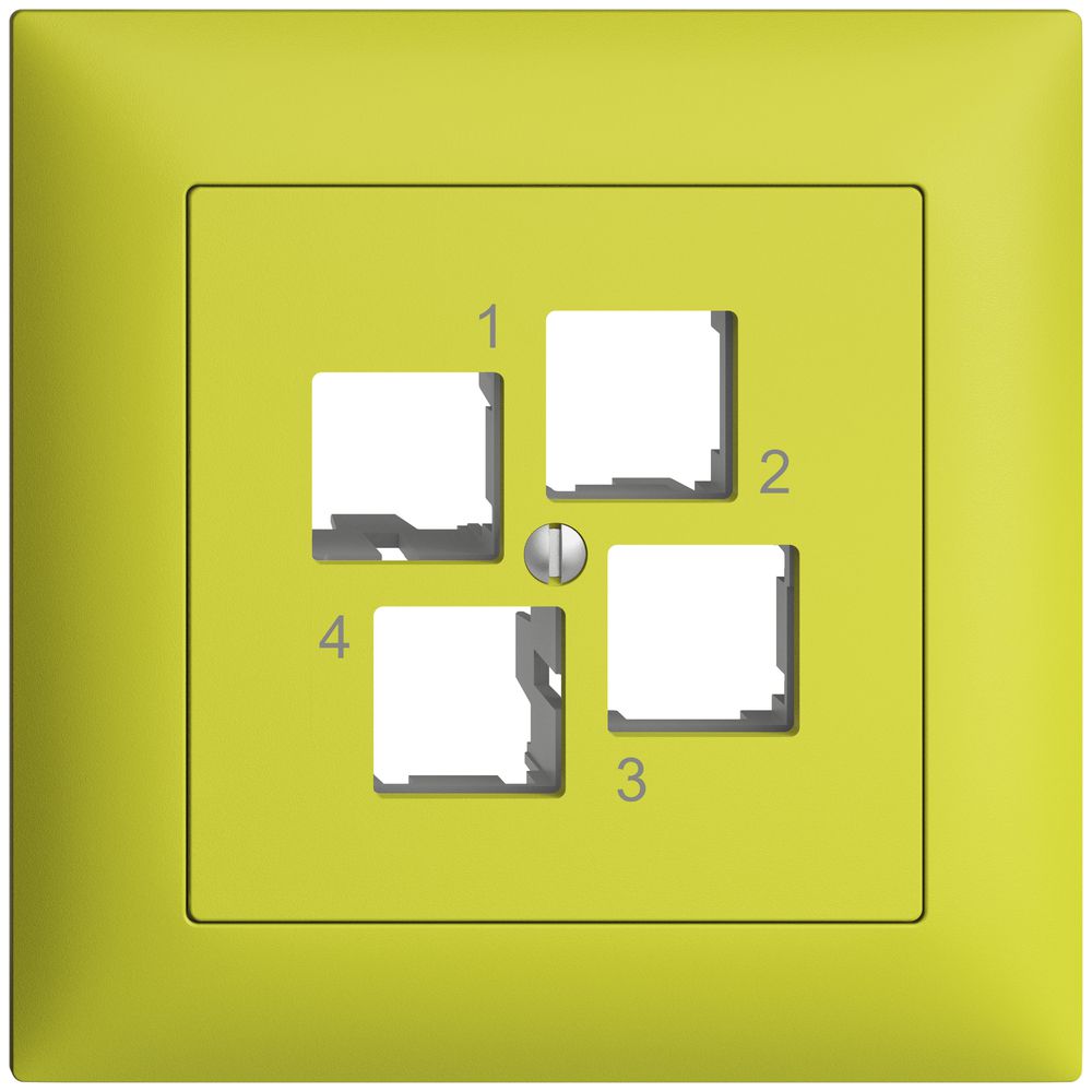 Kit de montage ENC Edue FMI EASYNET S-One, pour 4×RJ45, sortie droite, lemon