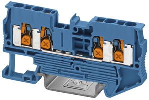 Durchgangs-Reihenklemme PX XT 2,5-QUATTRO BU 4mm² 24A 800V 4×1 TH35 bl