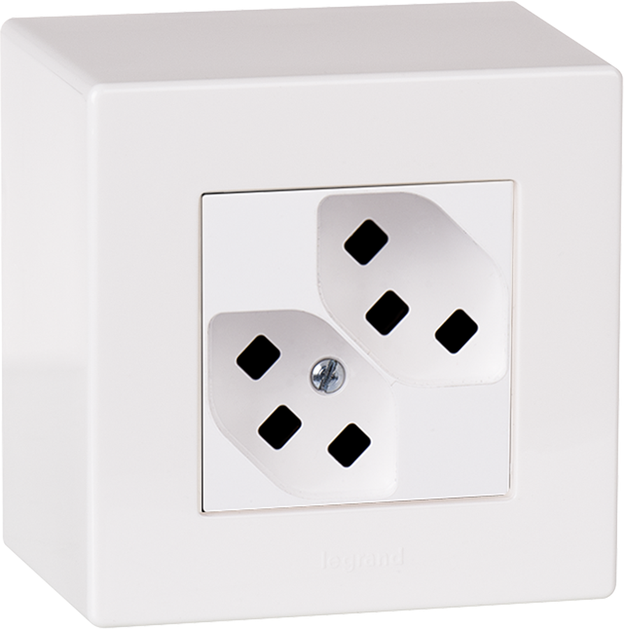 AP-Steckdose ATO 2×T23 weiss Gr.I