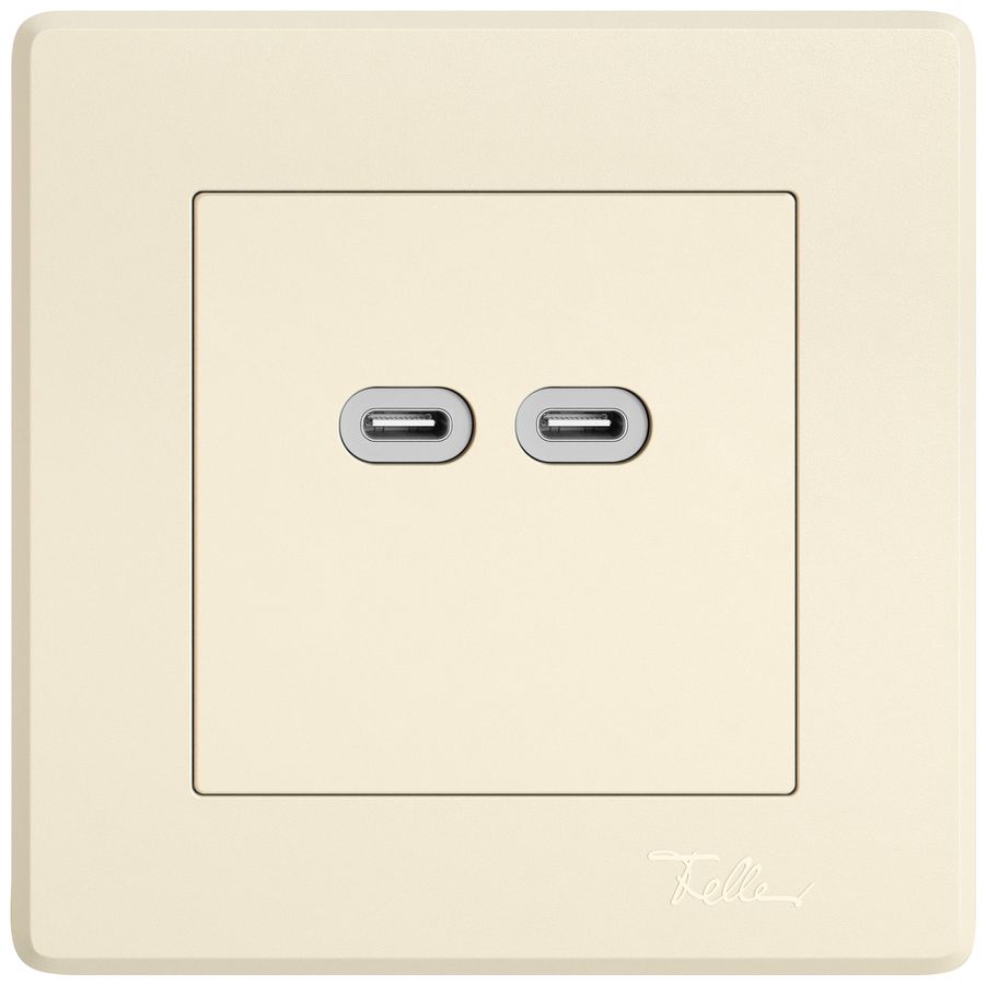 Prise de charge USB ENC EDIZIO.liv SNAPFIX® 230VAC 18W 2×USB C cr