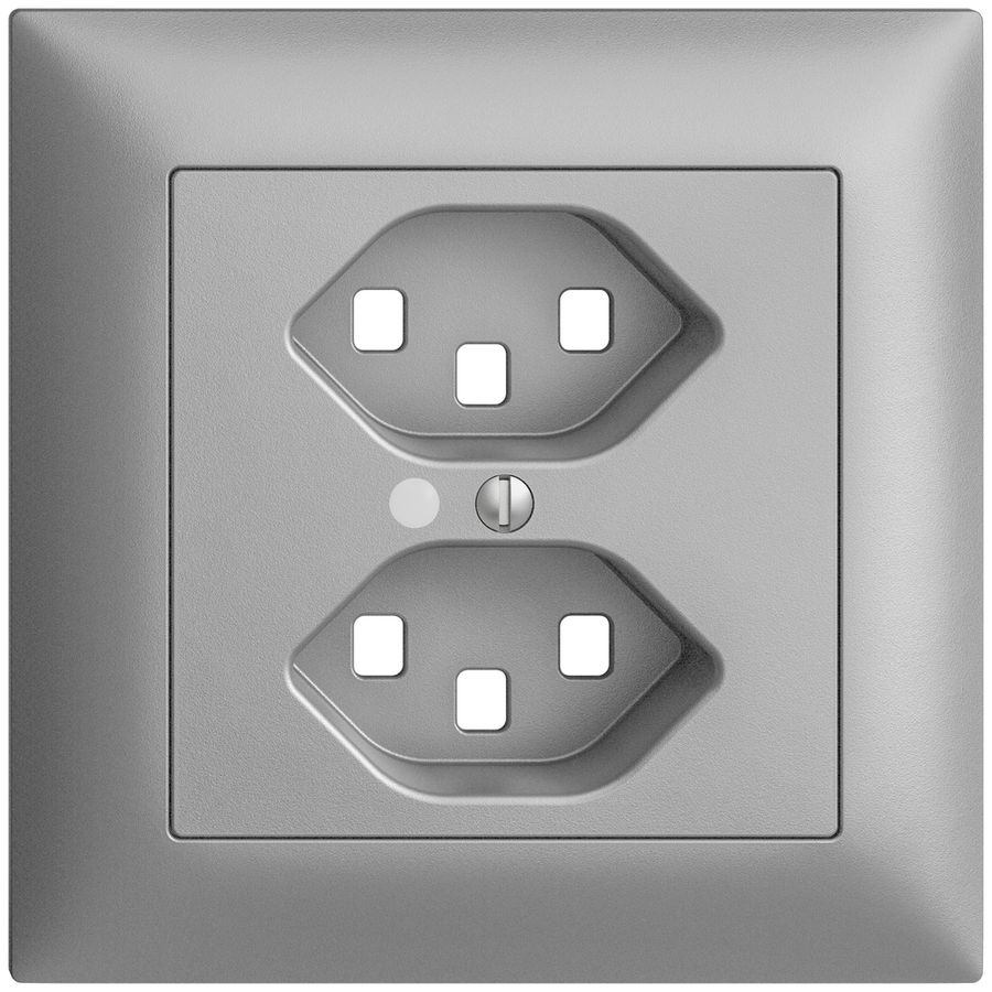 UP-Frontset EDIZIOdue silver 88×88mm 2×T23 mit Linse