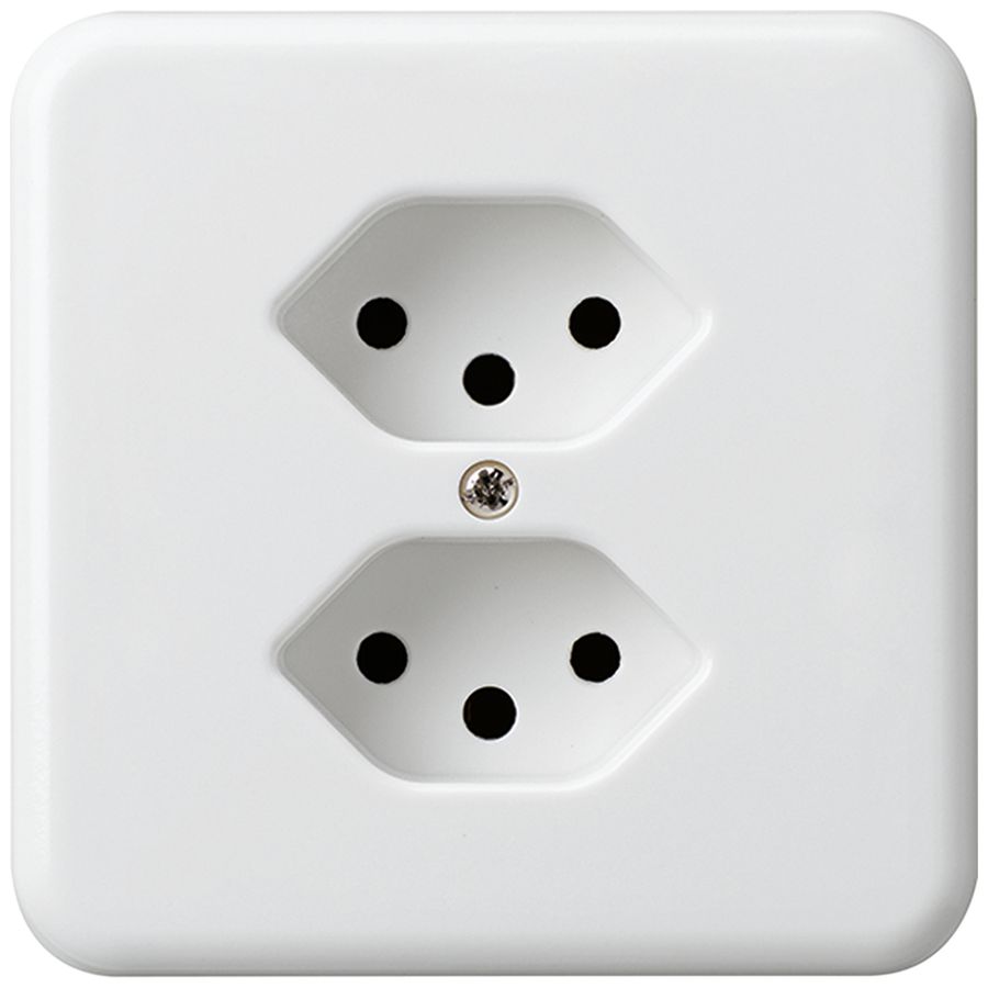 Presa INC basico 2×tipo 13 bianco per BOMI