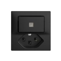 Leuchtkombination KS 6/1L+T23 schwarz, 16A EDIZIOdue mit Linse, LED gelb