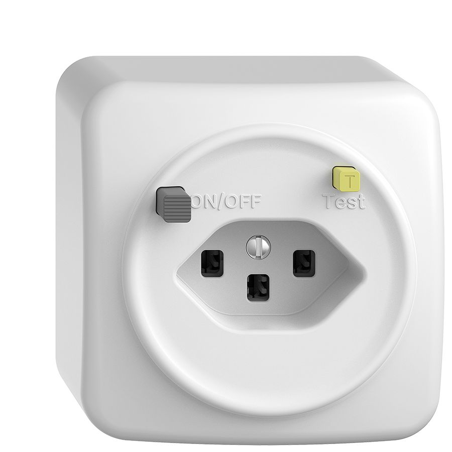 Prise AP STANDARDdue T23 FI 30mA blanc avec shutter