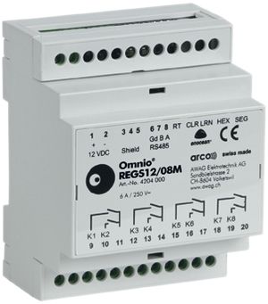 Actionneur de commutation AMD Omnio REGS12/08M 8 canaux 12VDC 8F 230V 6A, 4UM