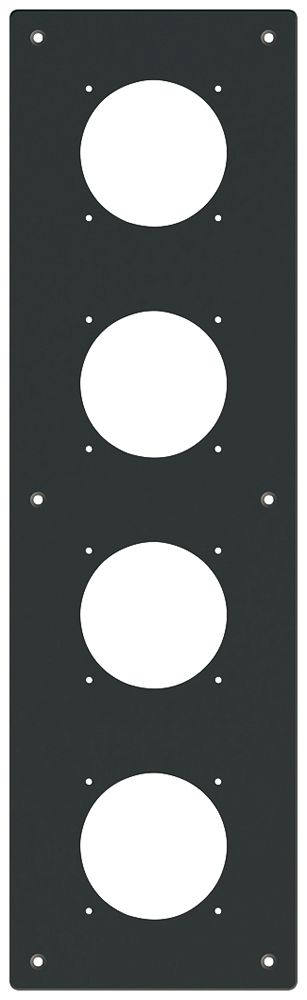 Plaque de montage ENC robusto 4×1 aluminium, noir