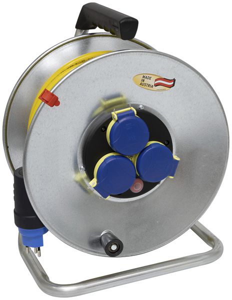 Enrouleur de câble BAT SK 290 Ø290mm 33m 3×1.5mm² 3×T13 acier gris IP44