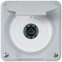 Contatto rotativo a chiave INC robusto IP55 grigio c.coperchio senza cilindro 1P
