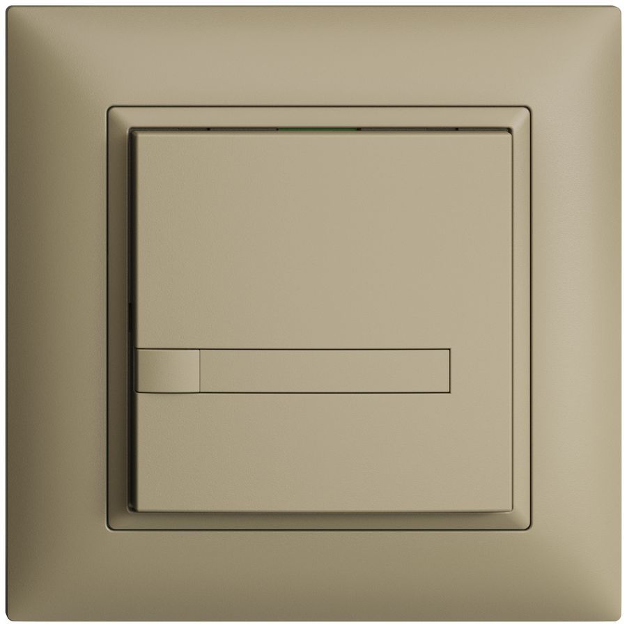 Poussoir ENC KNX 1× EDIZIOdue sand RGB sans LED avec insert papier