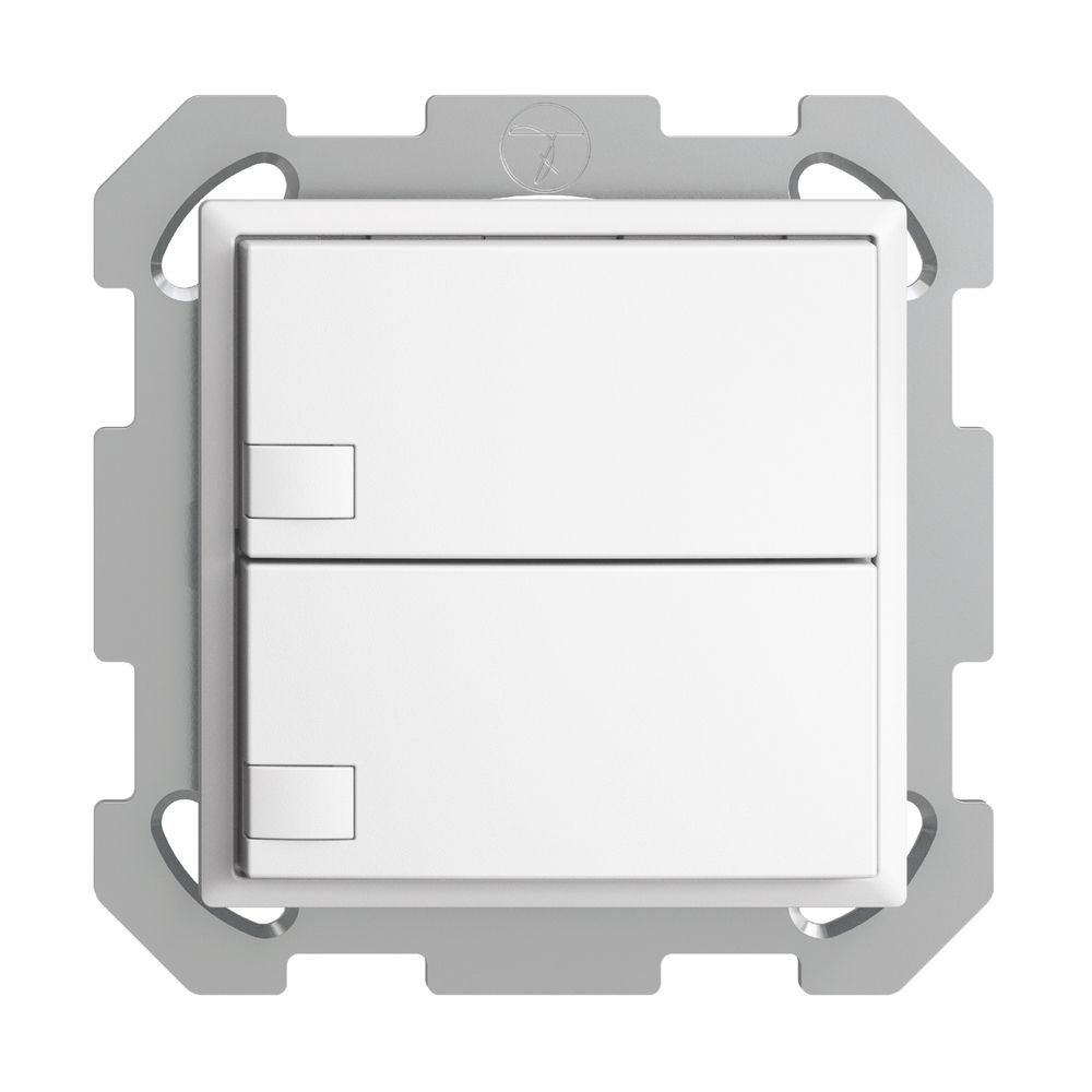 Poussoir ENC KNX 2× EDIZIOdue blanc RGB sans LED