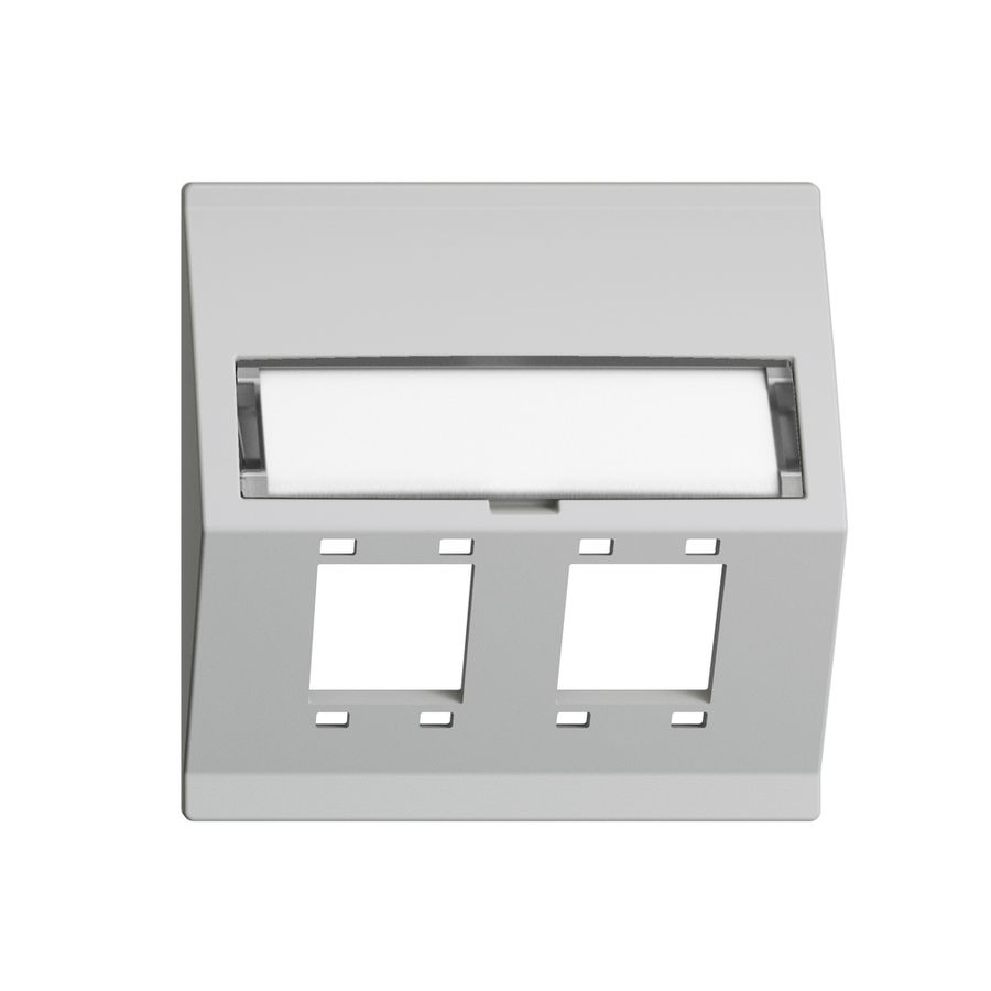 EB-Montageset EDIZIOdue F Schrägauslass 2×R&M Kat.5e/6/LC spezial, hellgrau