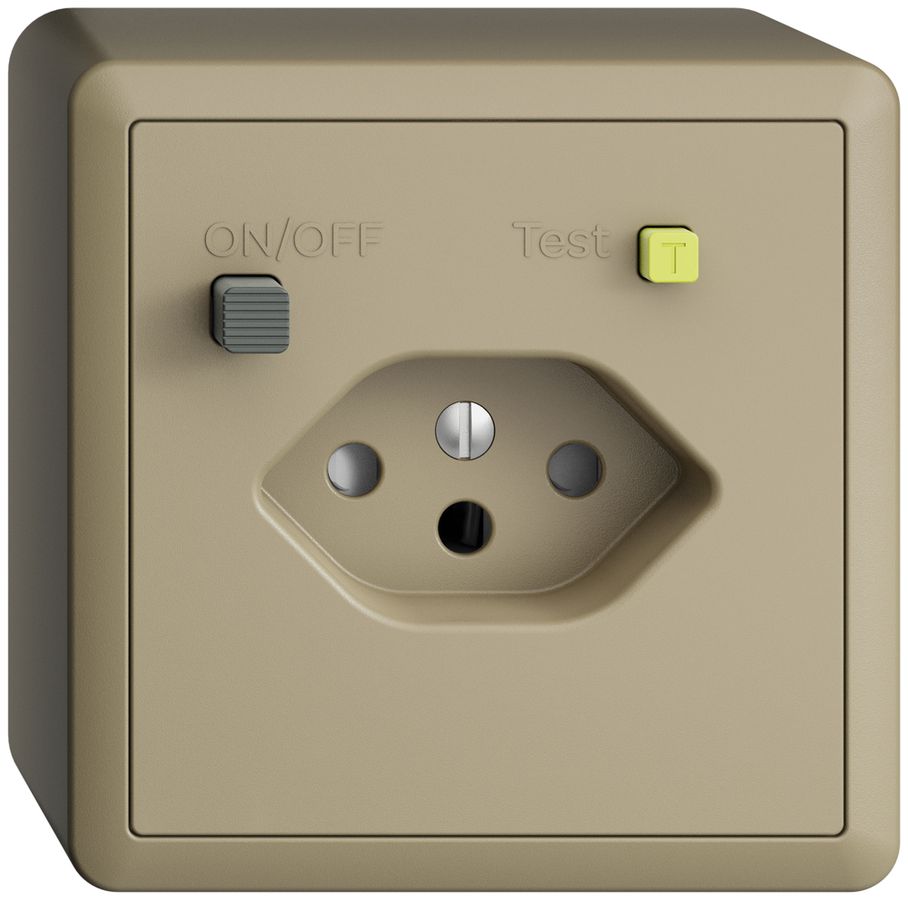 AP-Steckdose EDIZIOdue T13 FI 30mA shutter, sand