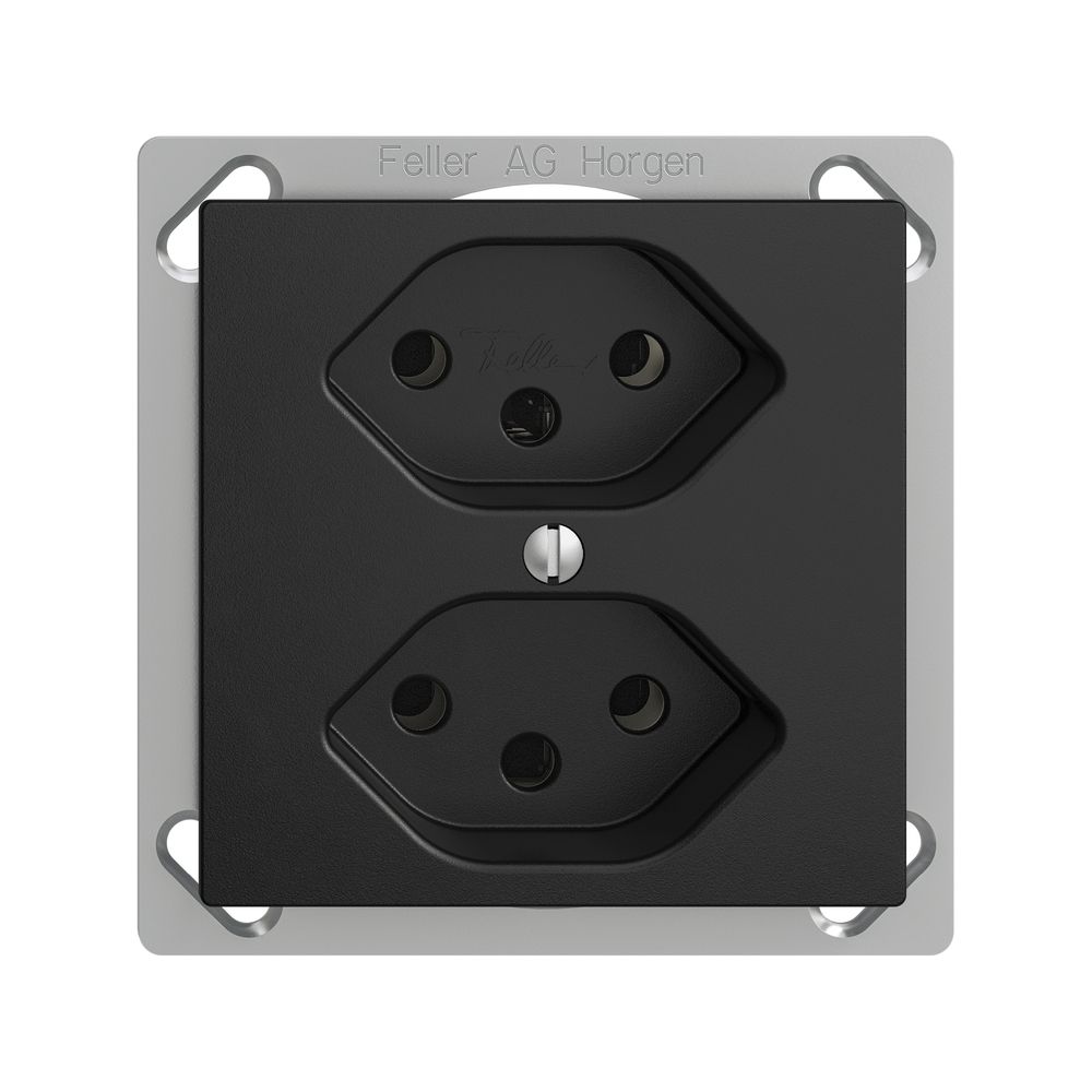 EB-Steckdose EDIZIOdue 2×T13 schwarz