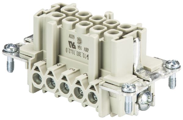 Insert p.douille Wieland Electric revos BAS BUS 10 2,5 50 10 16A 500V 0.5…2.5mm²