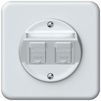 Scatola di raccordo INC origin 2×RJ45 8(8) cat.6 obliquo 92×92mm bianco