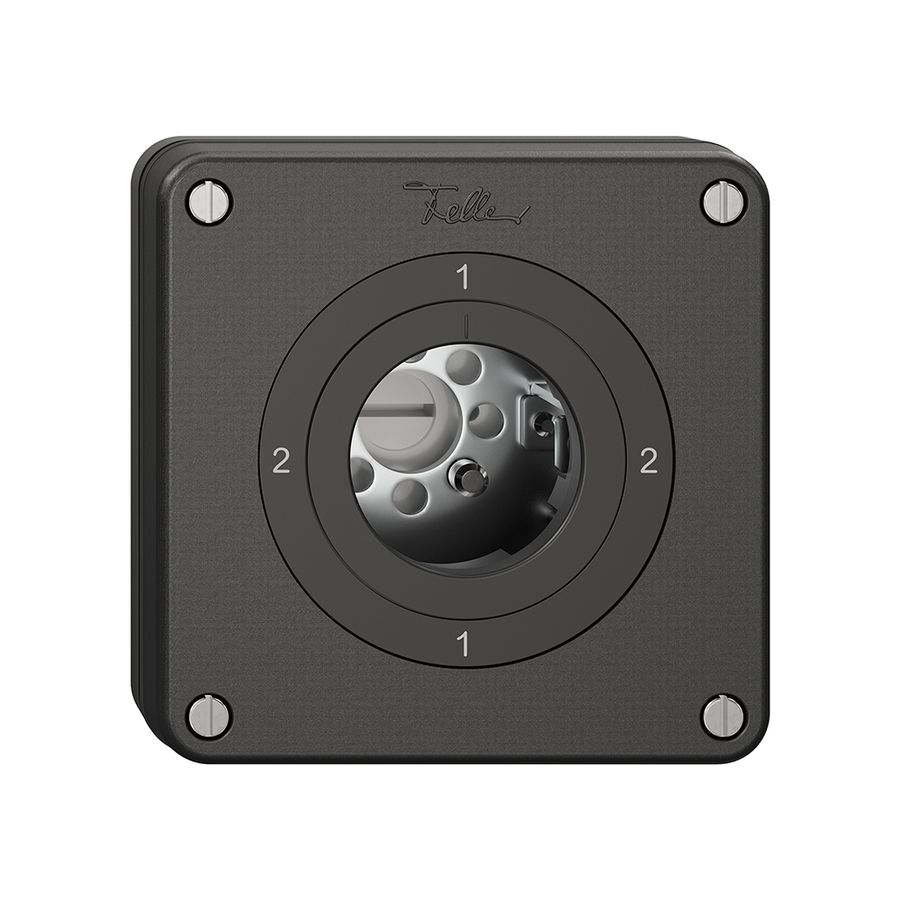 Interrupteur rotatif NUPU NEVO, 3/2L, sans cylindre, KS, 2-1-2-1, noir