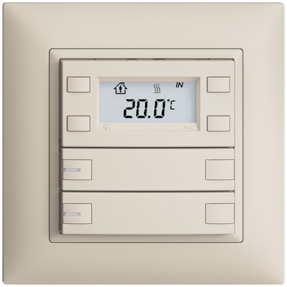 Poussoir RTH ENC KNX 2× EDIZIOdue FMI crema, avec LED RGB