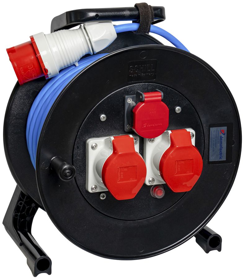 Kabelrolle DEM DB32442 1×16A 1×T25 5×1.5mm² 25m Stecker 16A