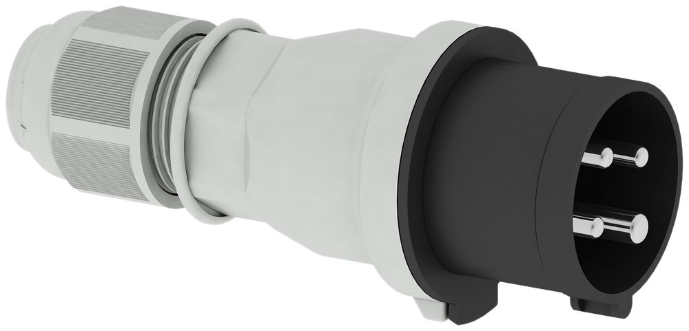 Stecker CEE Bals 4P 16A 500V 7h schwarz IP44 vernickelt Quick C.