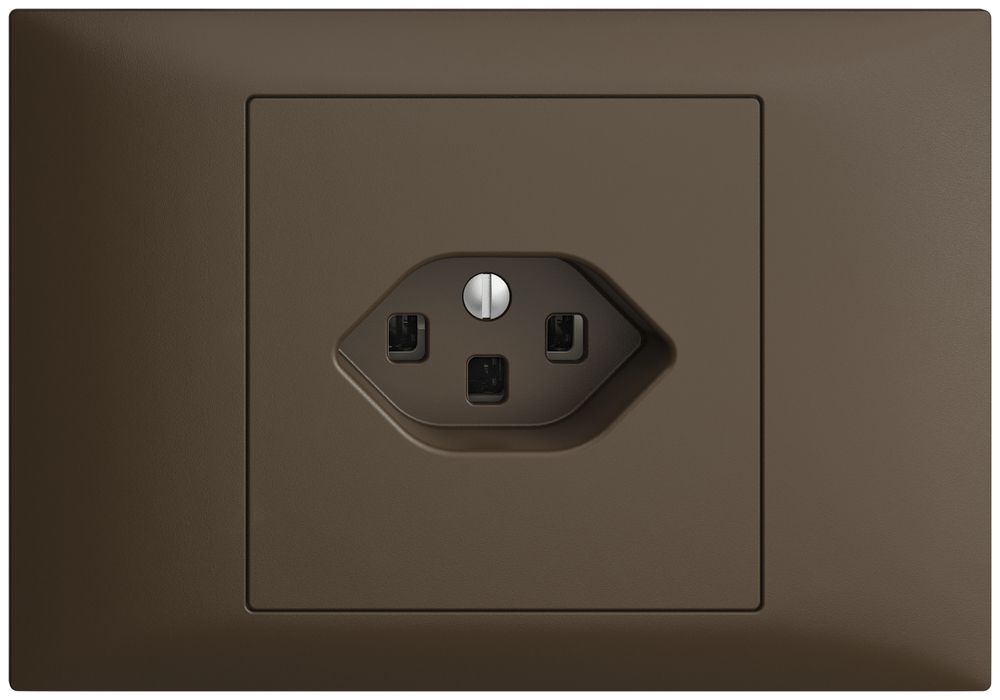 EB-Steckdose EDIZIOdue T23 16A coffee, mit Steckklemmen