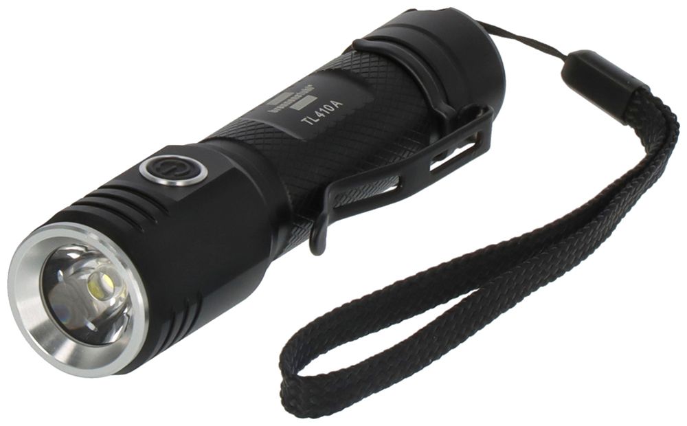 LED-Taschenlampe LuxPremium TL 410 A 400lm IP44 1×18650 Akku USB 115mm Alu sz