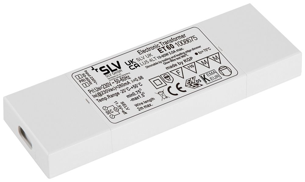 Alimentation LED SLV 3…60W 12V 260…5000mA VAR 106×33×22mm