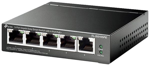 Switch TP-Link TL-SG105PE 5×RJ45 GbE 4×PoE gérable