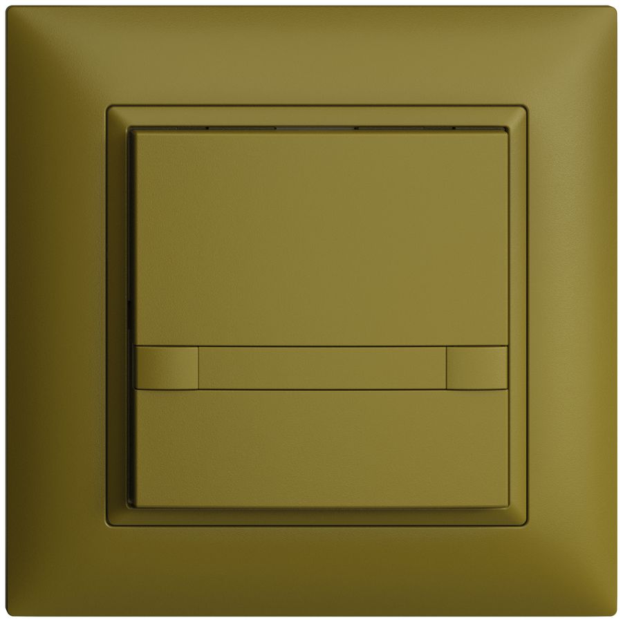 Poussoir ENC KNX 1× EDIZIOdue colore olive RGB sans LED avec insert papier