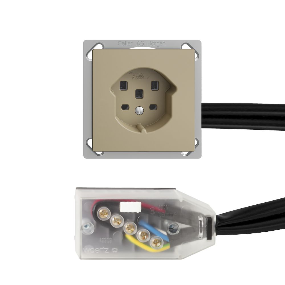 Prise INC EDIZIOdue T25 16A sand pour câble Technofil