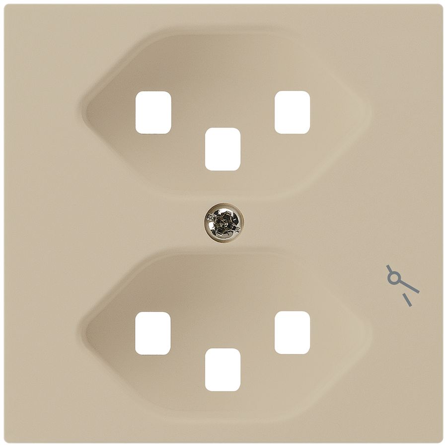 Frontplatte zu Steckdose Hager kallysto 2×T23 1×S H beige