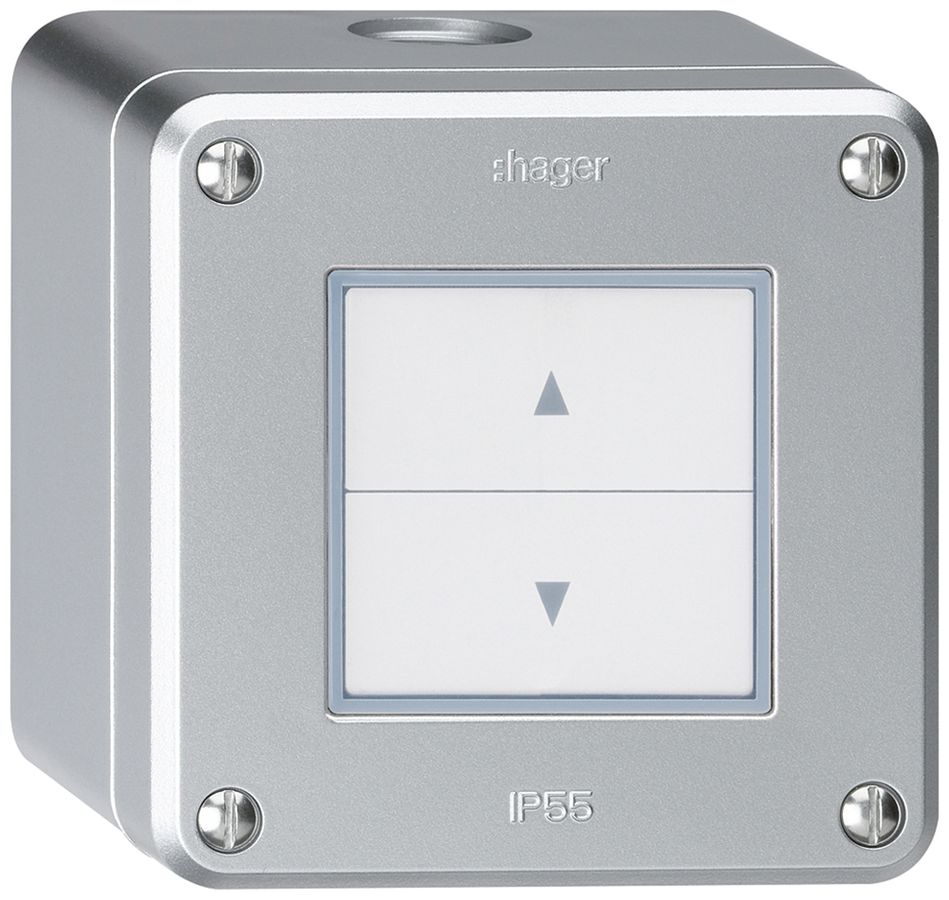 Interruttore per tapparelle AP robusto IP55 alluminio con 2 tasti di comando