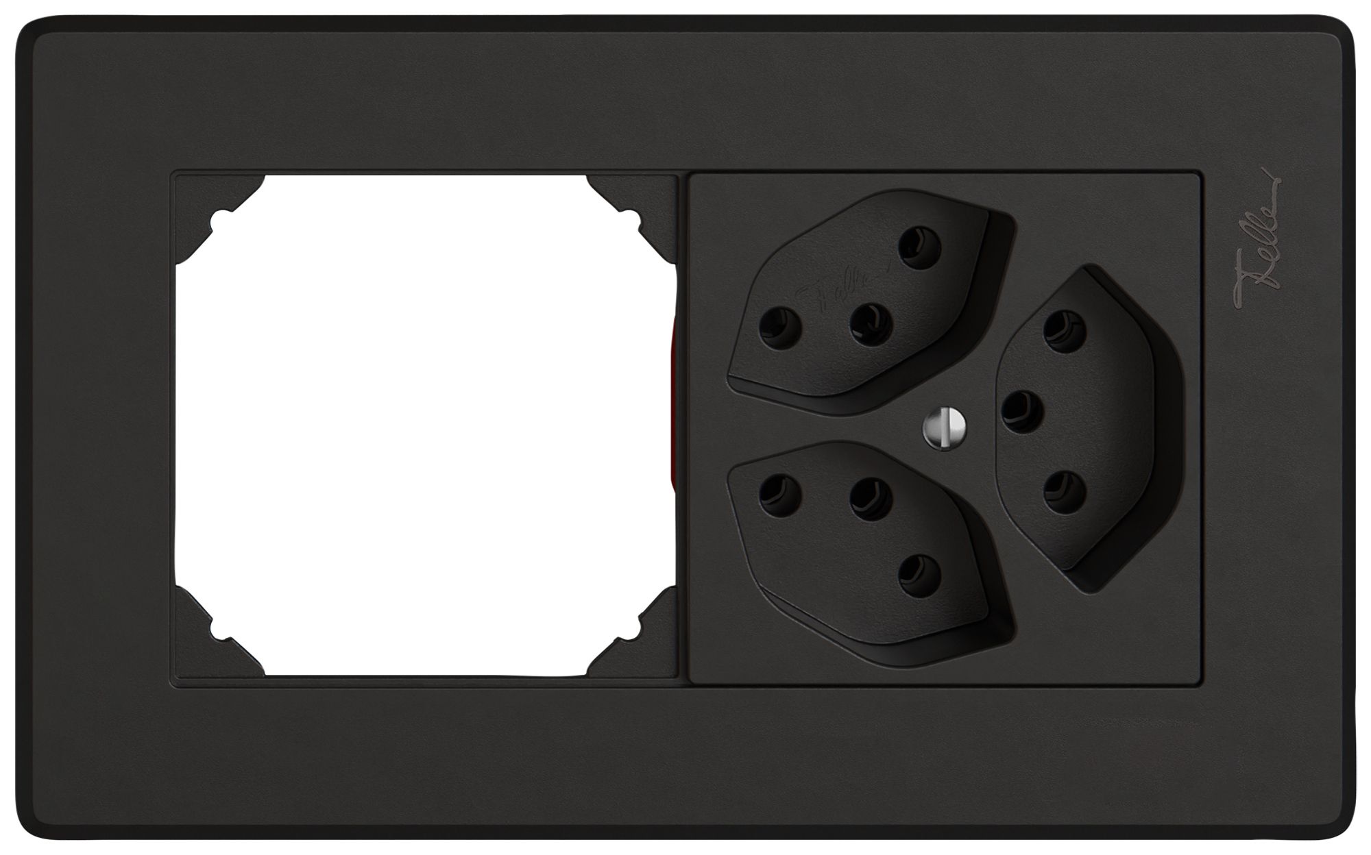 Combinaison ENC EDIZIO.liv SNAPFIX® 1×2 96×156mm vide+3×T13 noir