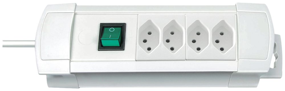 Mehrfachsteckdose 4×T13+S0 2m weiss