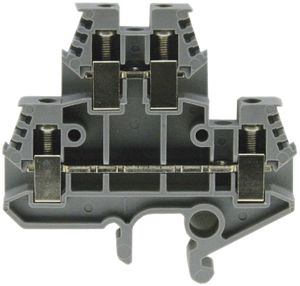 Borne de passage joignable Woertz 0.5…4mm² 32A 500V vis 2×2 barre G gris