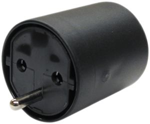 Adapter FIX CEE7/DE Kupplung T12 Stecker schwarz