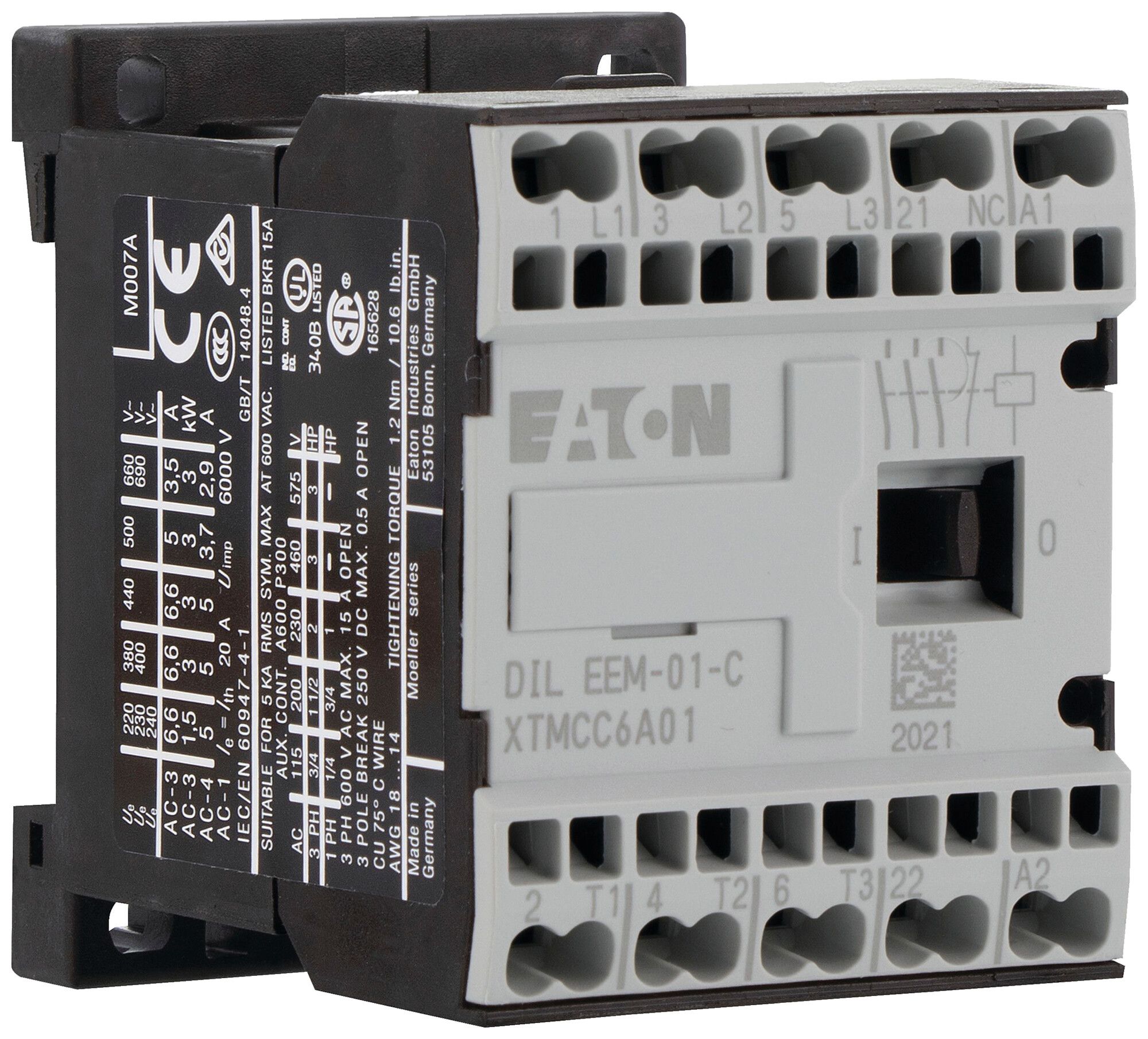 Leistungsschütz Eaton DILEEM-01-G-C 24V DC 3NO 22A 6.6A 3kW 24…690V