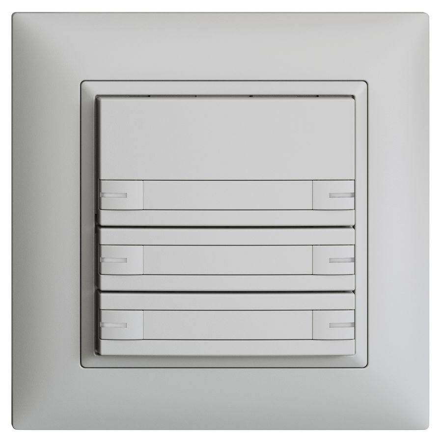 Poussoir KNX RGB ENC EDUE FMI, 250mW, a.LED RGB, papier, 6×pouss., 1×touche, grc