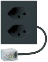 Presa INS 2×tipo 13 Hager FLF per cavo piatto Ecobus power L1 nero