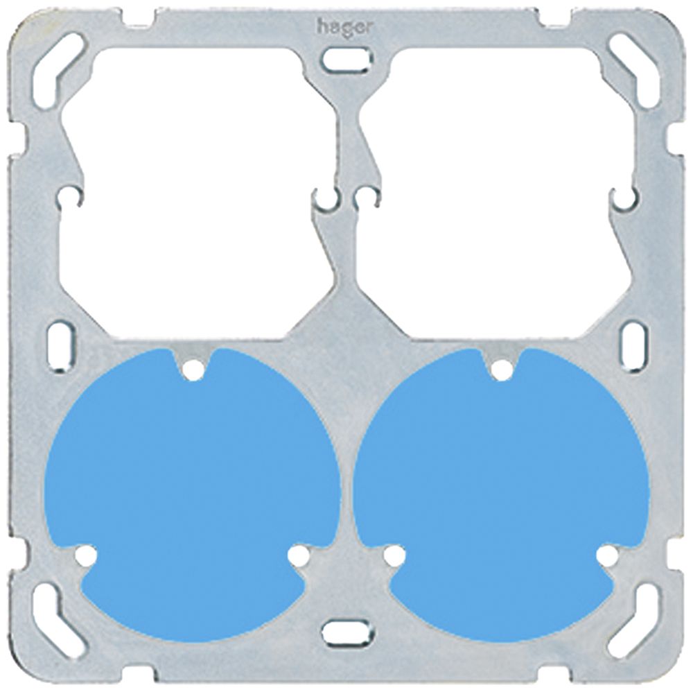 Befestigungsplatte Hager Gr.2×2 2×52 + 2×3P 137×137 mm alu