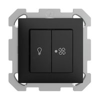 Interrupteur ENC pour lum.et ventilat. EDIZIOdue noir, contrôle, LED jaune