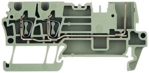 Borne de passage Weidmüller ZT 2.5/3AN/1 connexion à ressort 2.5mm² TS35 beige