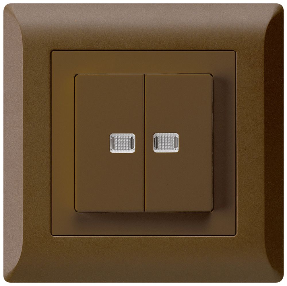 UP-Leuchttaster kallysto.line 2×A-R/1P mit 2 Linsen braun